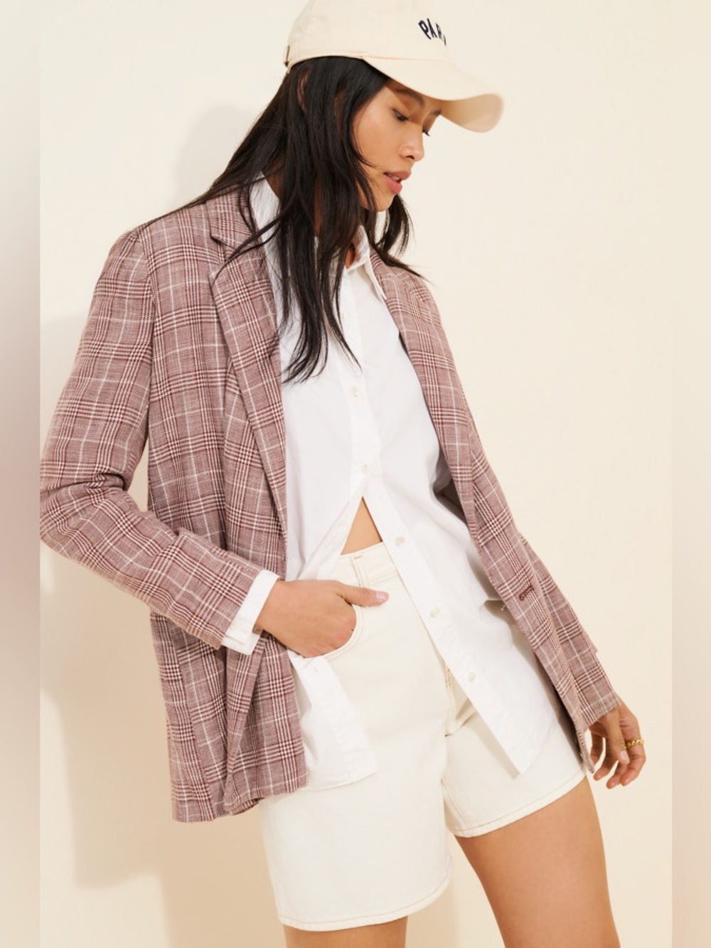Anthropologie Maeve Brown Plaid Blazer Size 6 Medium EUC